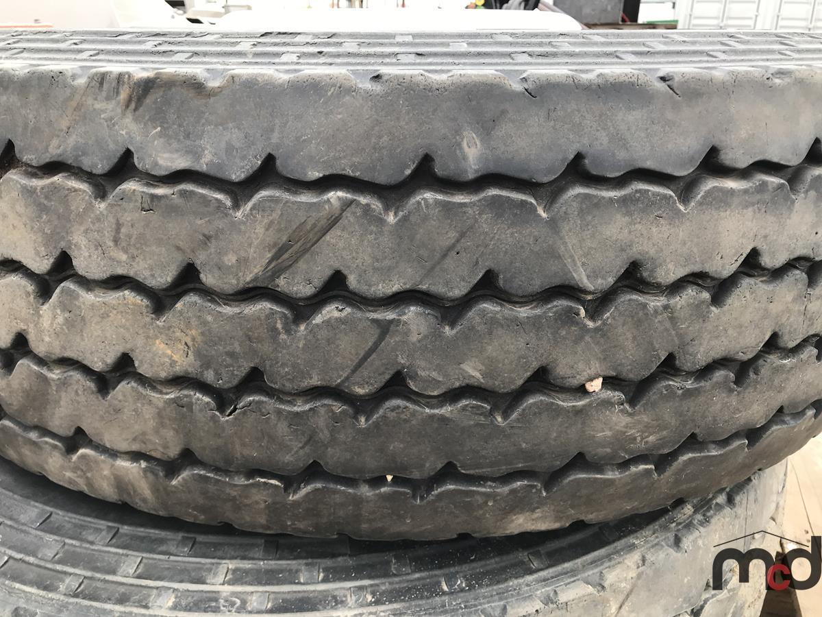  2 michelin 315 80r22 5 tires on rims